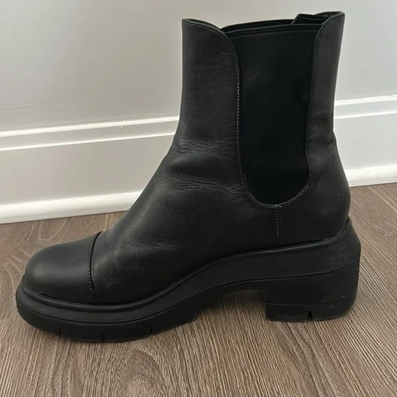 Stuart Weitzman Norah platform block heel leather Chelsea boot - Picture 4 of 11